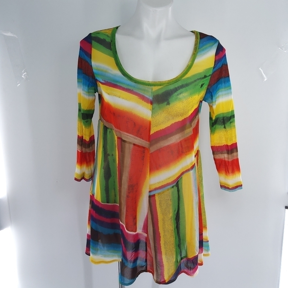 SHEER COLORFUL BLOUSE